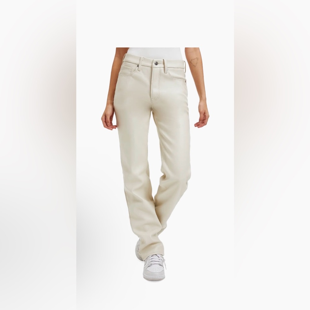 NWT Good American Women's Cream Vegan Jeans